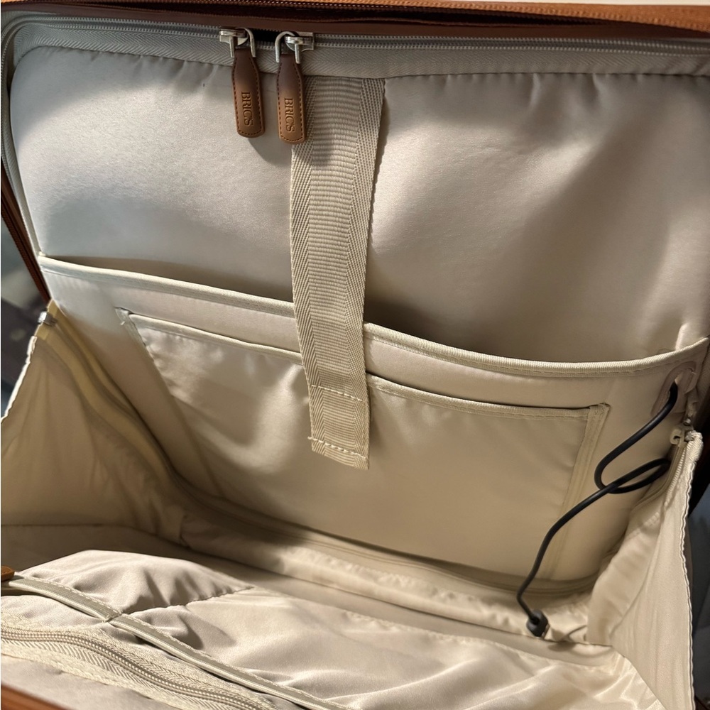 Bric's Classic Cream and Tan Rolling Suitcase - Picture 5 of 10